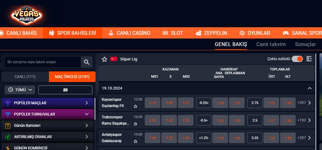 Vegaspalazzo Giriş